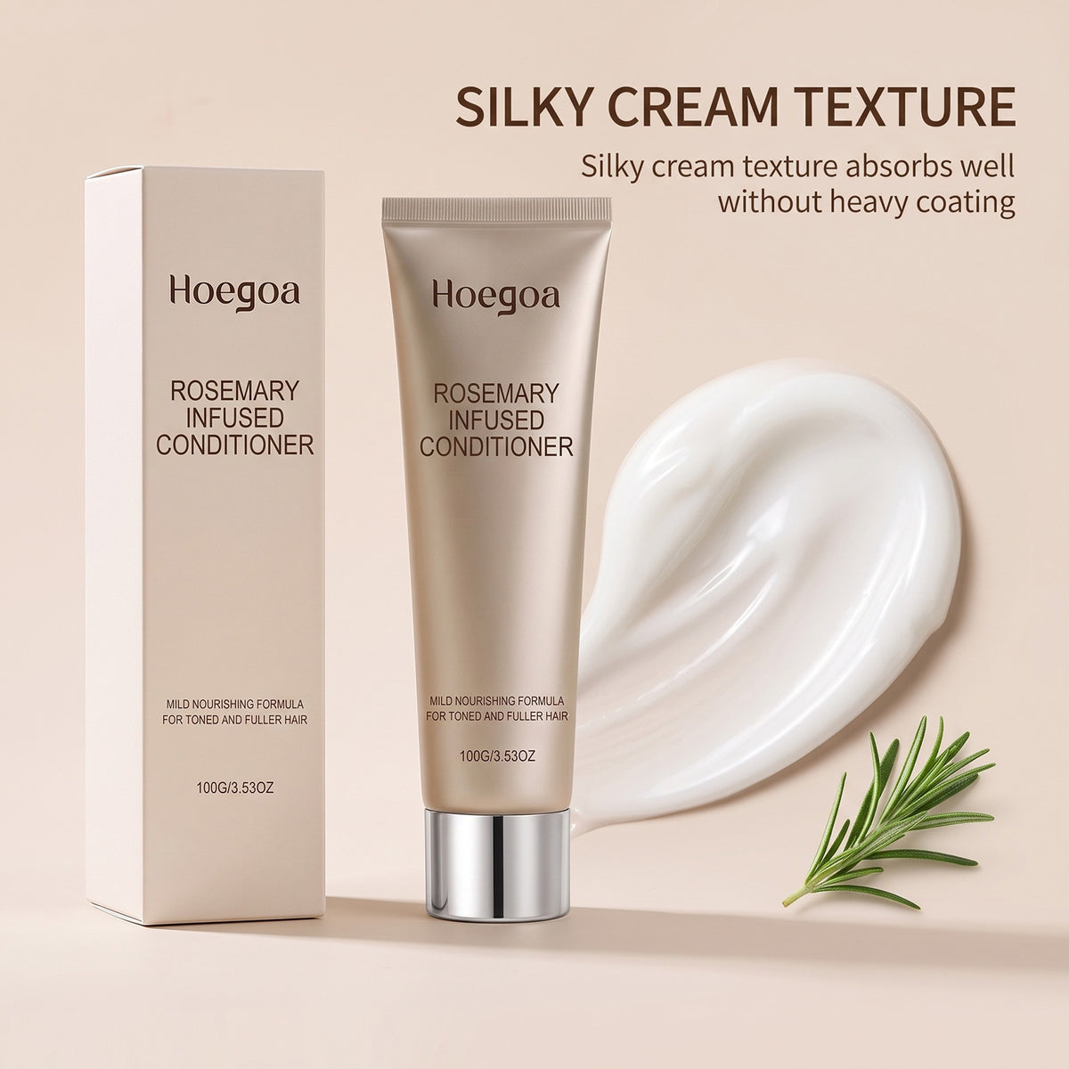 Silky cream texture of the Rosemary Conditioner