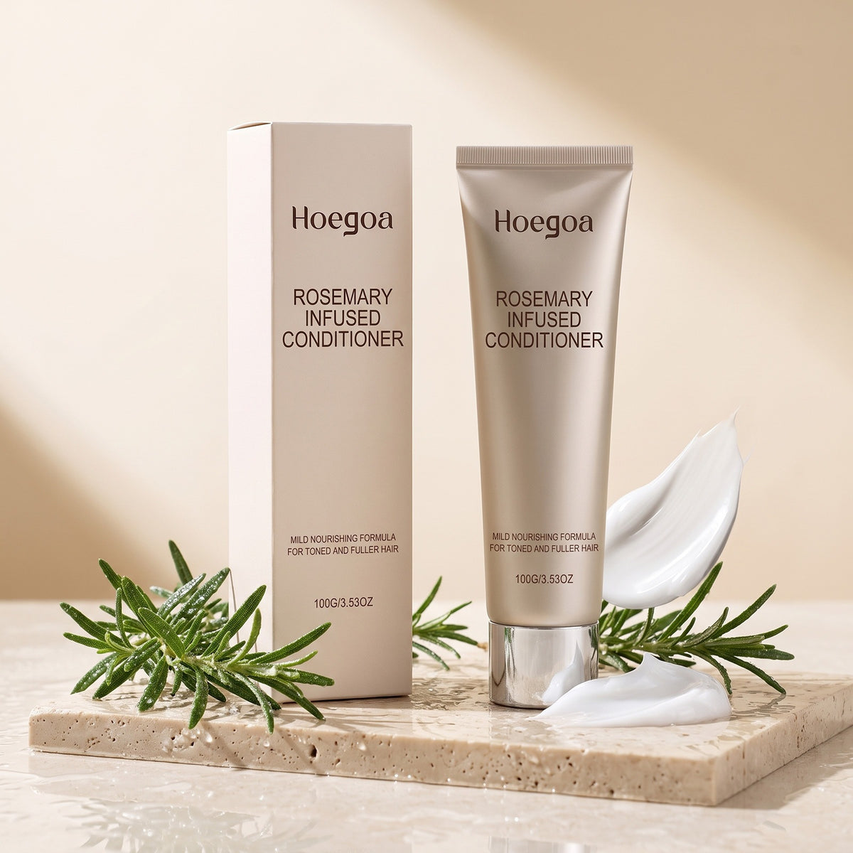 Rosemary Conditioner with rosemary sprigs